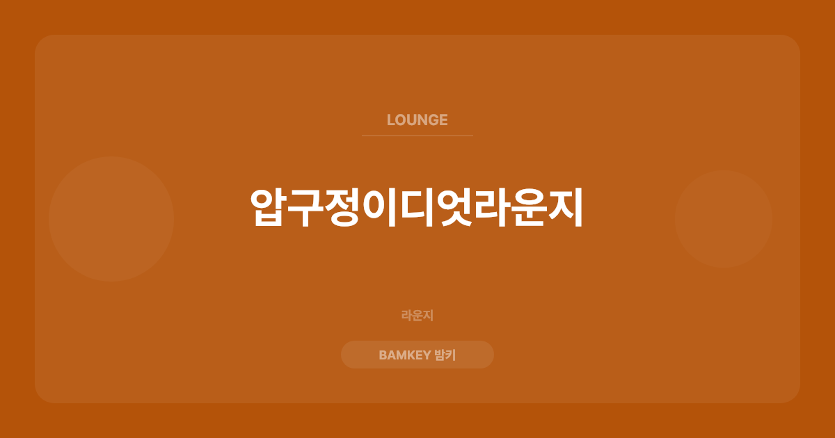 압구정이디엇라운지