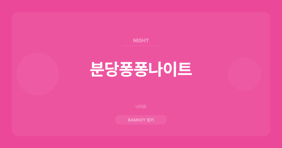 분당퐁퐁나이트