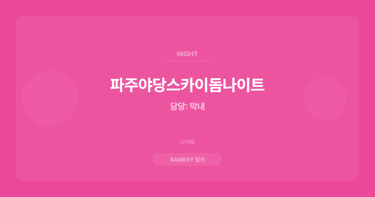 파주야당스카이돔나이트