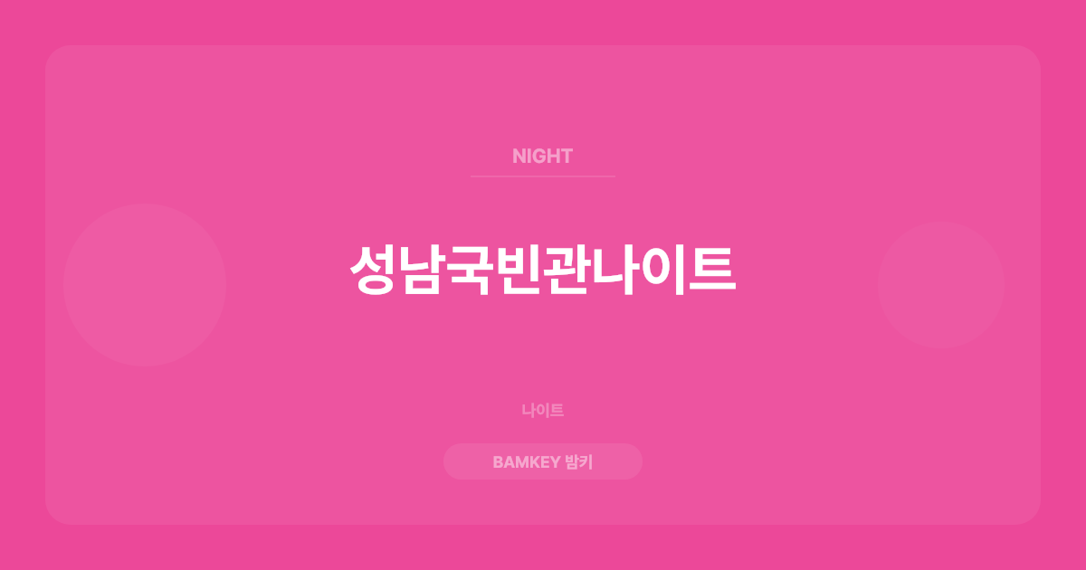 성남국빈관나이트
